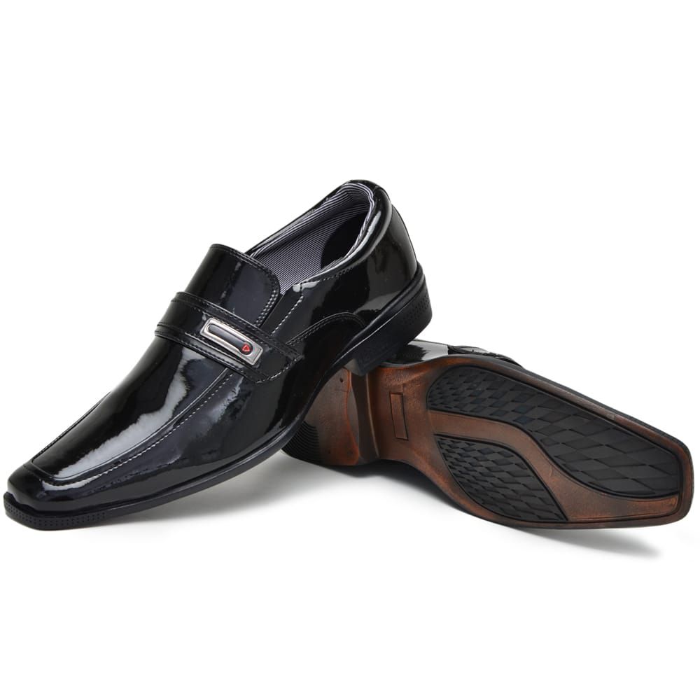 SAPATO SOCIAL MASCULINO VERNIZ RB11004V PRETO CASUALSTOCK - CASUALSTOCK
