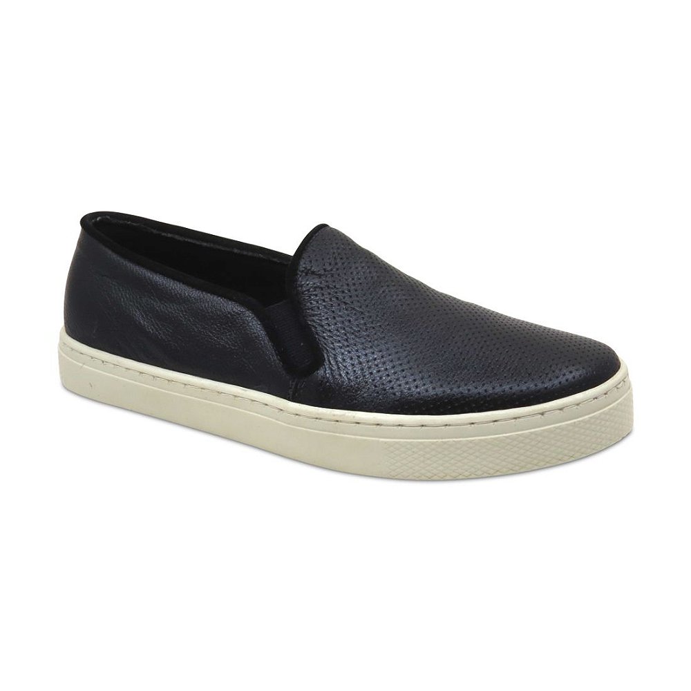 slip on feminino couro