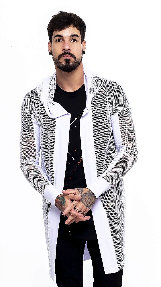 cardigan de renda preto