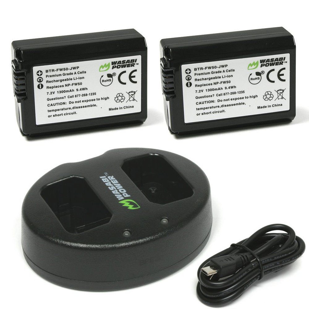 Kit 2 Baterias Wasabi NP-FW50 + Carregador Duplo Para Câmeras Sony Alpha -  Loja do Filmmaker - Equipamentos e acessórios audiovisual