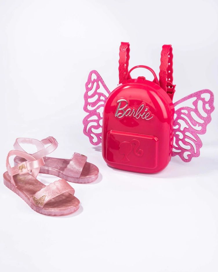 SANDALIA INFANTIL BARBIE BUTTERFLY ROSA GLITTER 32/33 - Gil Modas