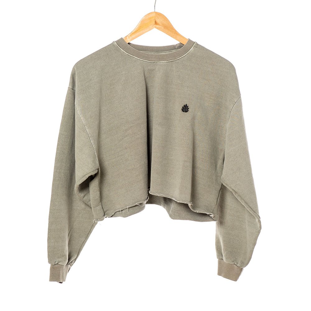 raw edge cropped moletom com capuz