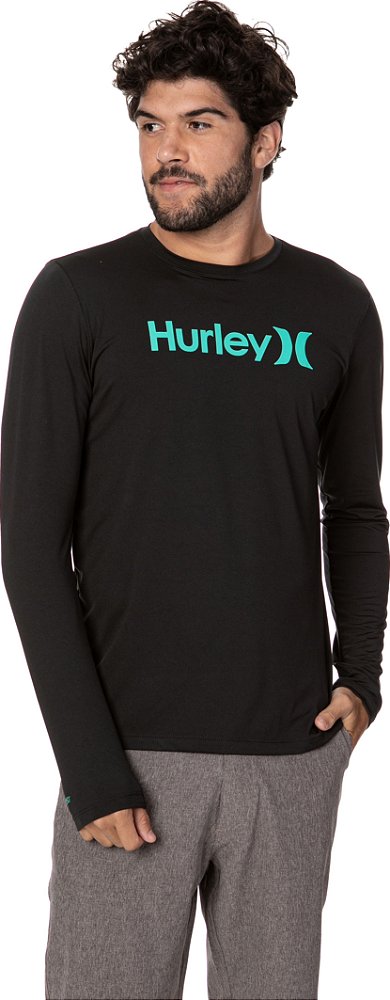 Blusa masculina de Lycra Hurley Surf Tee M/L One e Only Preta - Cedotte Surf  Store