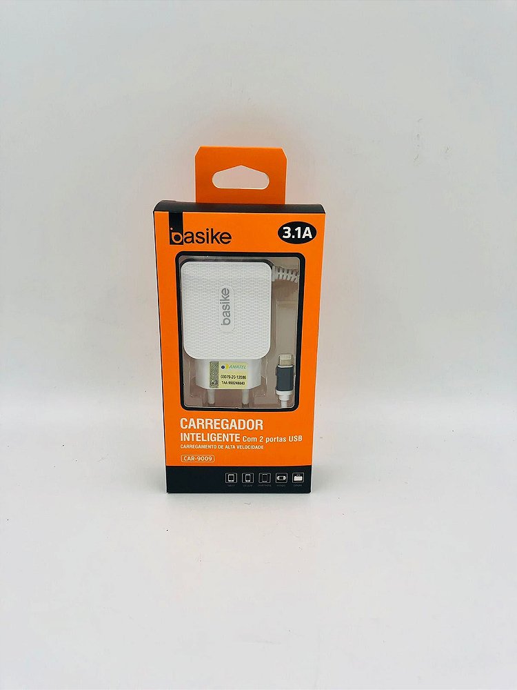 Carregador IPhone Lightning 3.1a c/ 2 Portas USB-Basike - Limão  Distribuidora