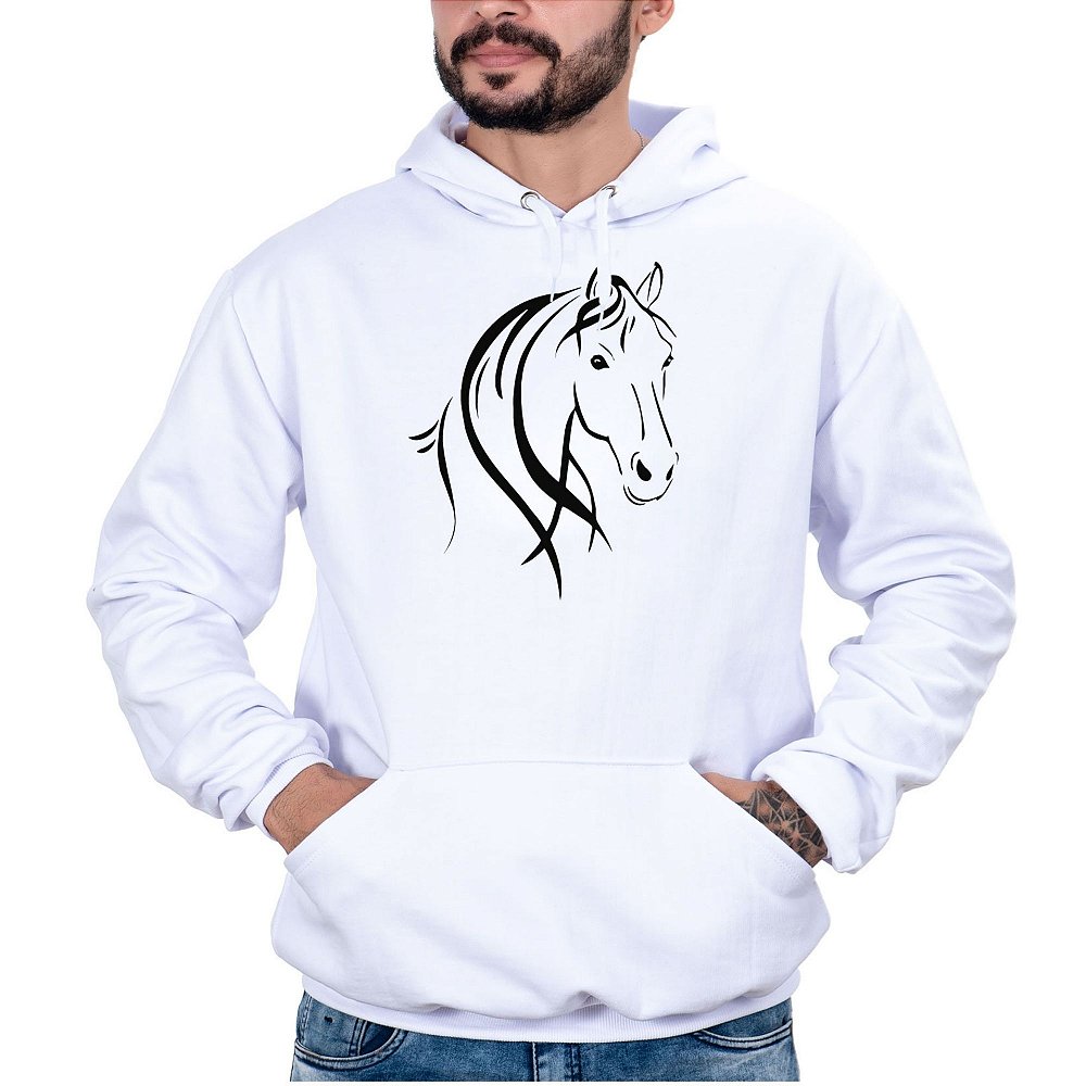 horse print moletom com capuz