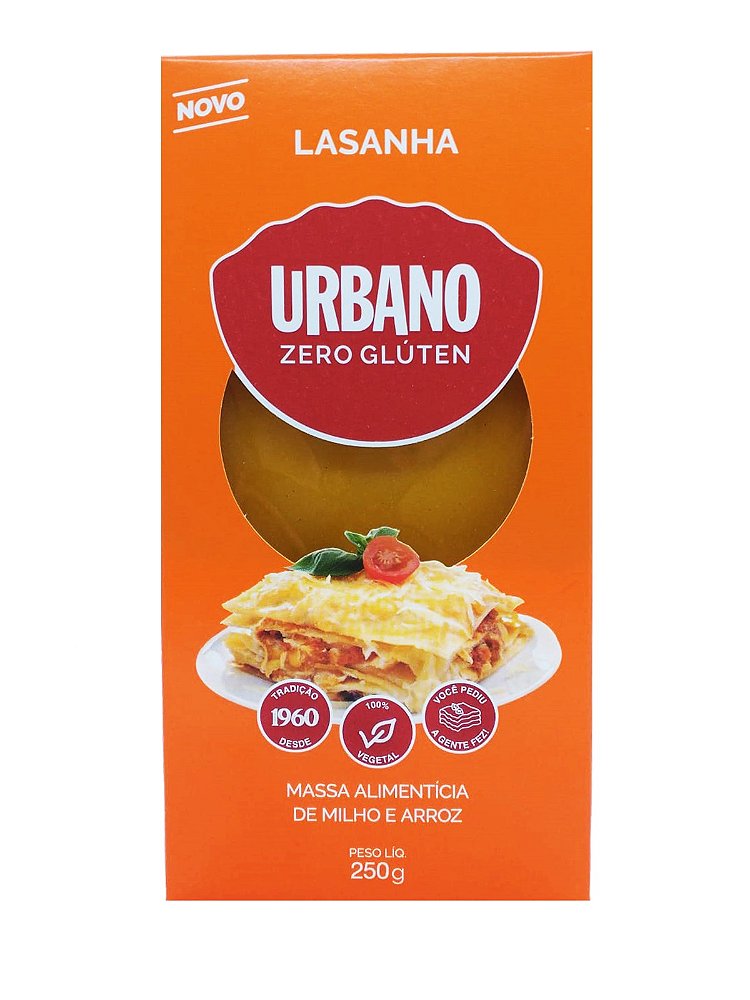 Massa de Lasanha Sem Glúten Urbano 250g Zero Glúten Bolos Pães