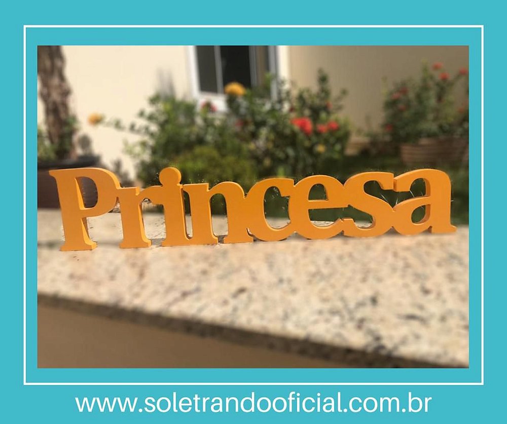 Palavra de mesa Princesa - Palavra decorativa Princesa - Palavra MDF ...