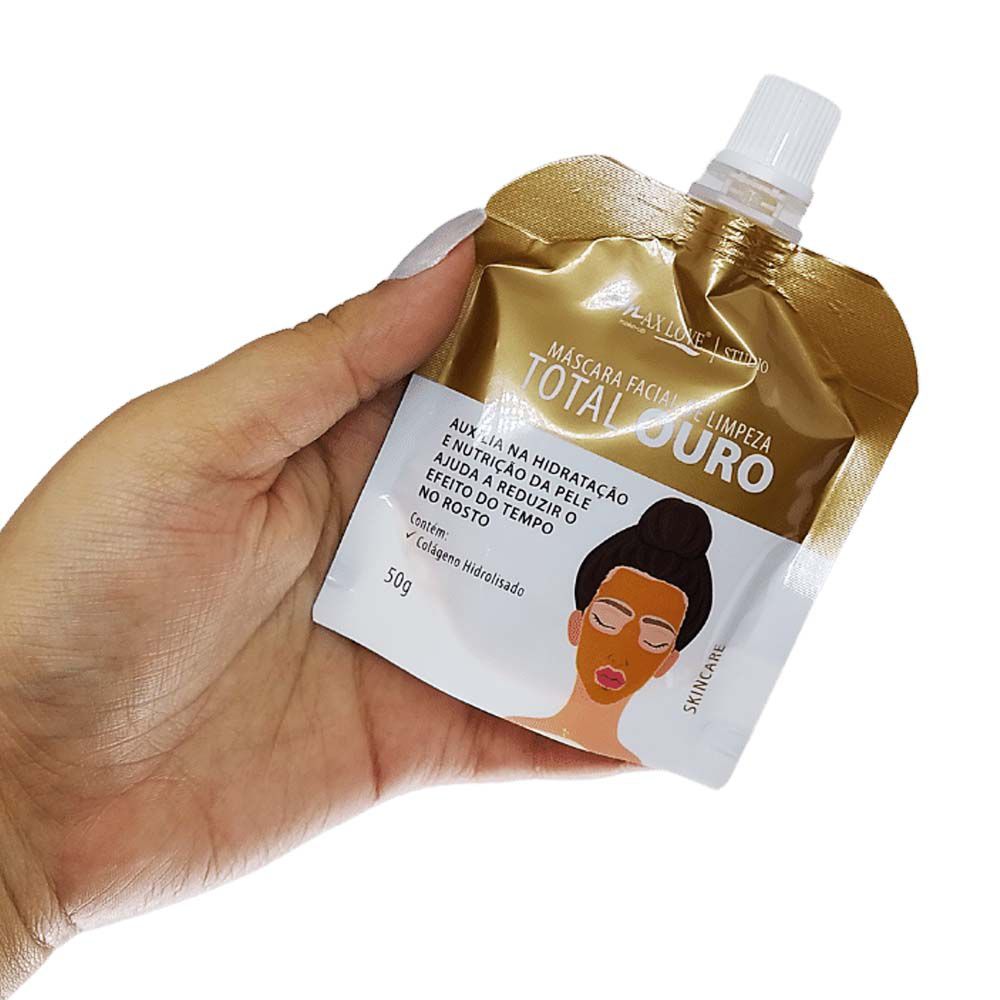 Máscara Facial Peel Off Total Ouro 50g Max Love Virtual Make