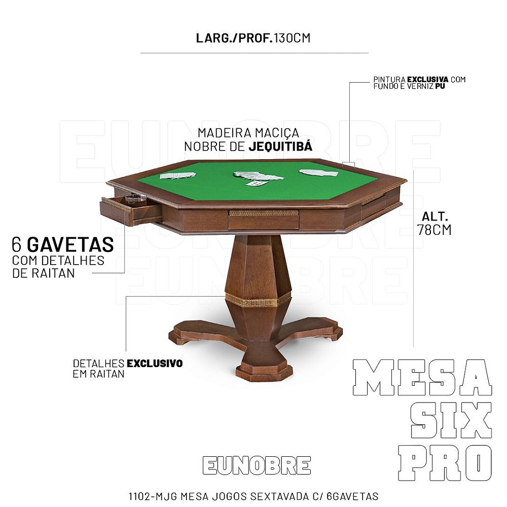 Mesa de Jogos de cartas, de luxo com gavetas e porta copo feita em ...