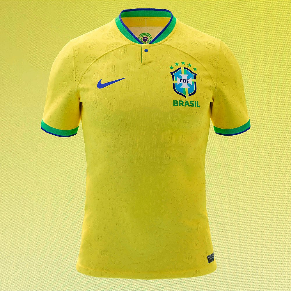 Camisa Nike Brasil® I 2022/23 Amarela - TudoTem