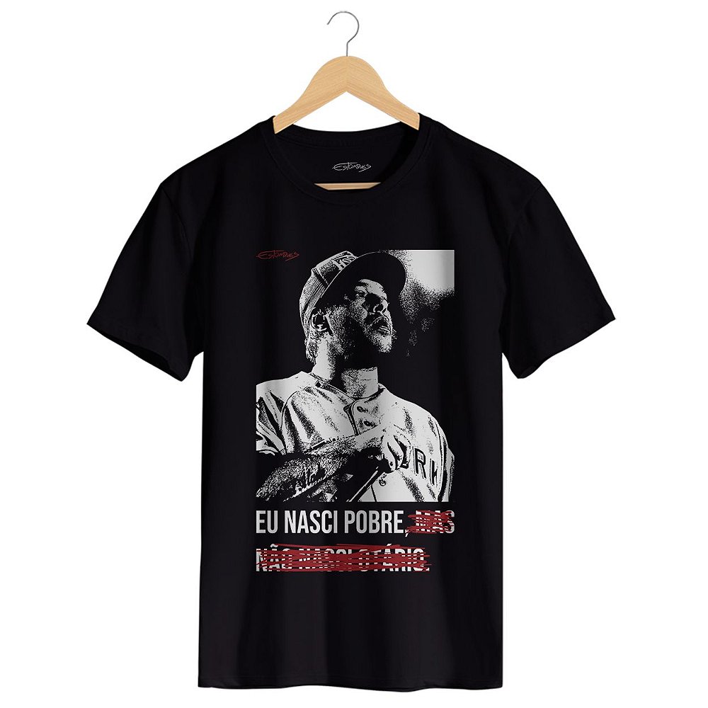 Camiseta Eu Nasci Pobre Preta Loja Estonques Camisetas Maravilhosas E Diferenciadas 5097