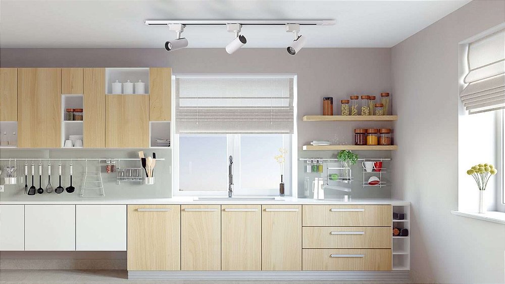 Spot Branco Para Trilho Eletrificado Led Integrado 5W Luz Focada