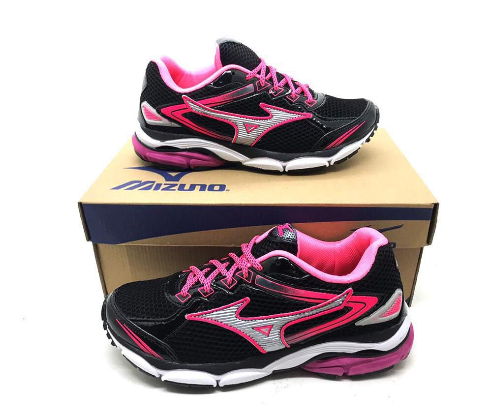 tenis mizuno feminino preto e rosa