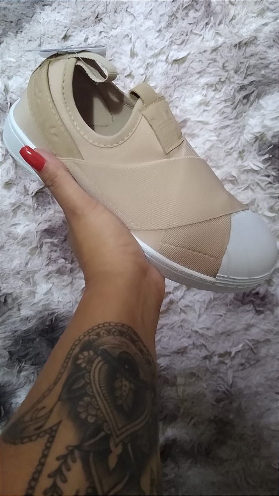 adidas slip on nude