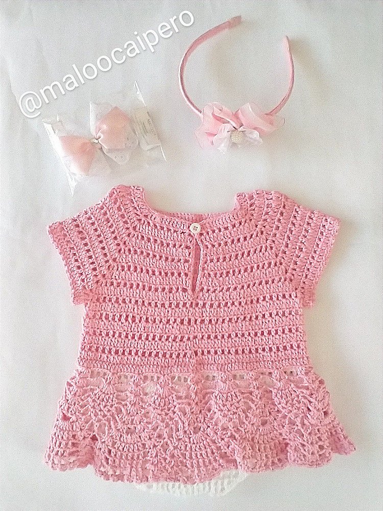 vestido de croche de babado infantil