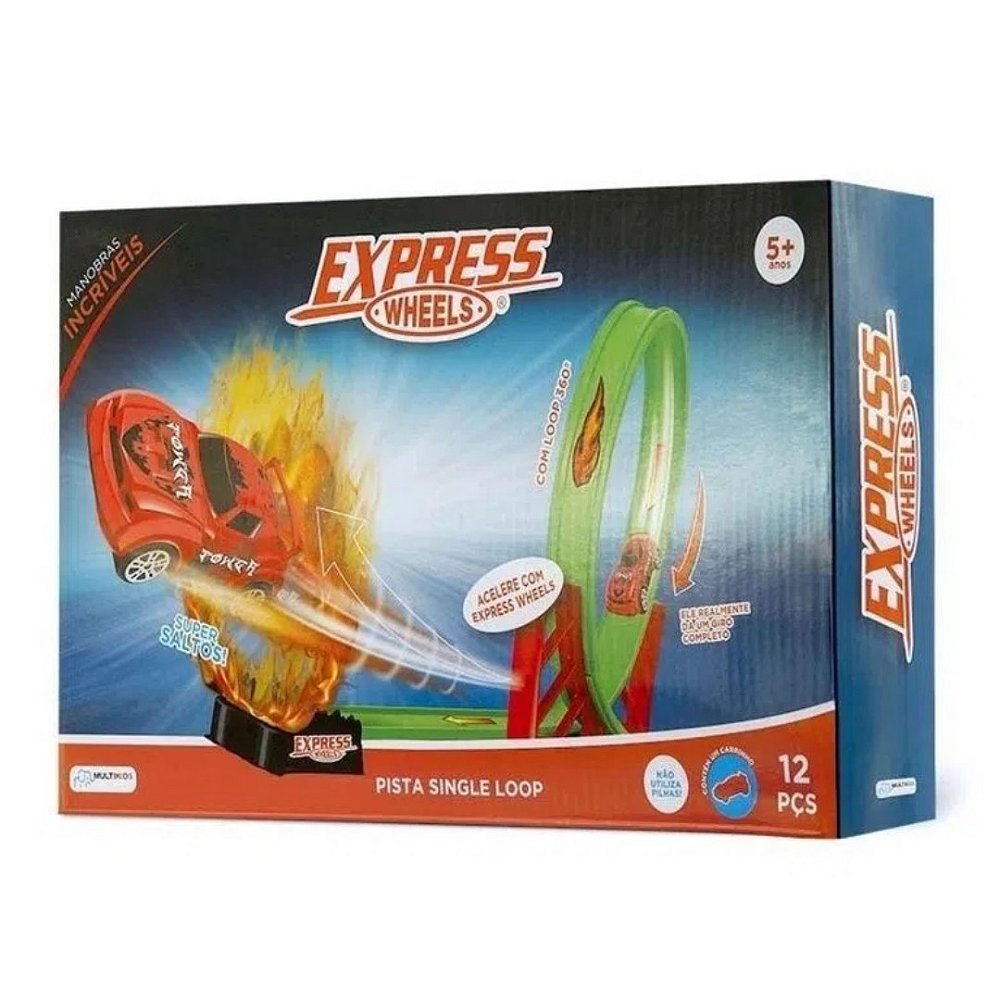 Pista de Corrida Single Loop Racer 360º Express Wheels - Multikids