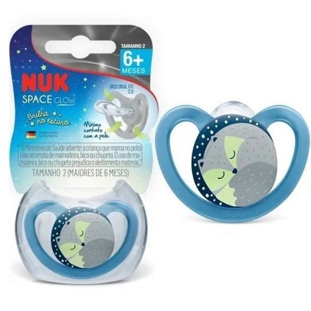 Chupeta Brilha no Escuro Space Glow 6+ Meses Tamanho 2 Nuk - Baby Buys  Brasil