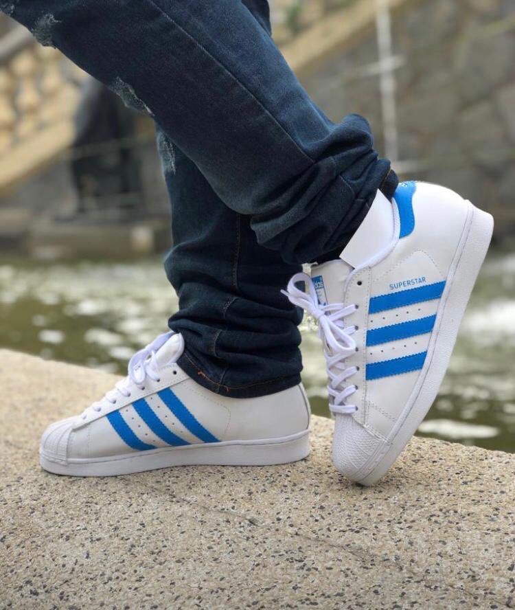 adidas superstar branco azul e vermelho