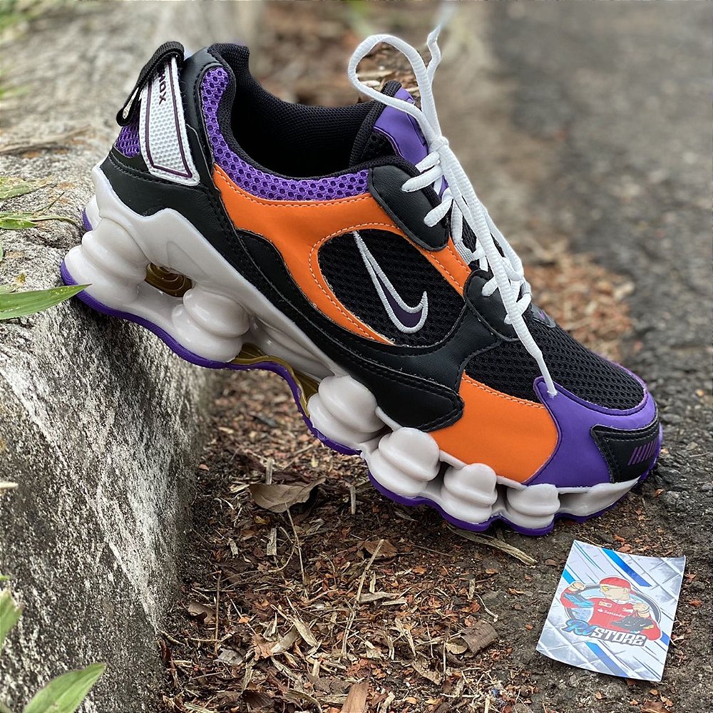 nike shox preto e laranja