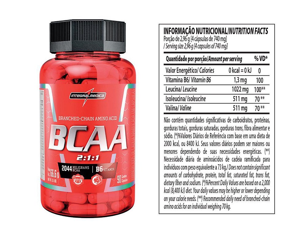 BCAA 211 90 CÁPSULAS INTEGRAL MÉDICA C&B NUTRITION