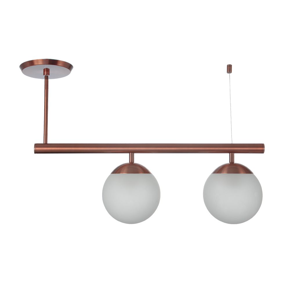 Pendente Globo Com Haste Rose Gold Led Casa Iluminação A Sua loja