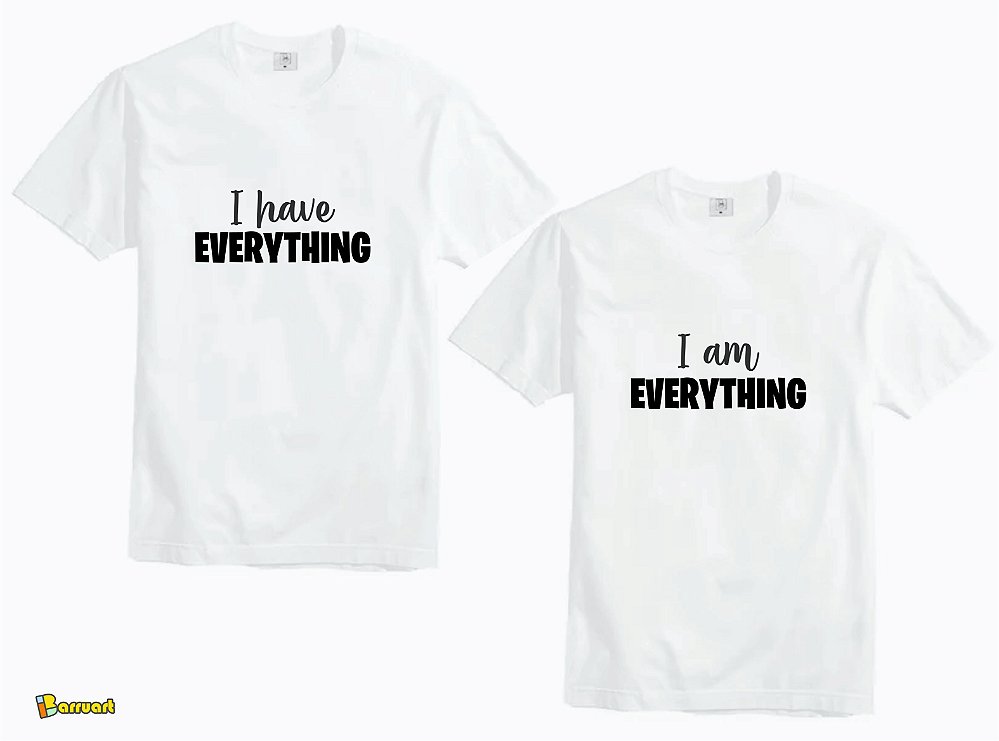Kit 2 Camisetas Casal Everything Camisa Namorados Personalizada - Barruart