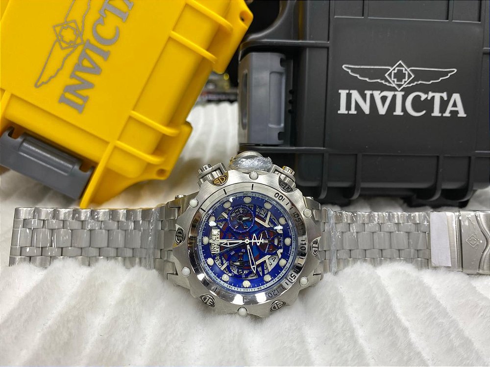 Invicta prata fundo azul Clearance