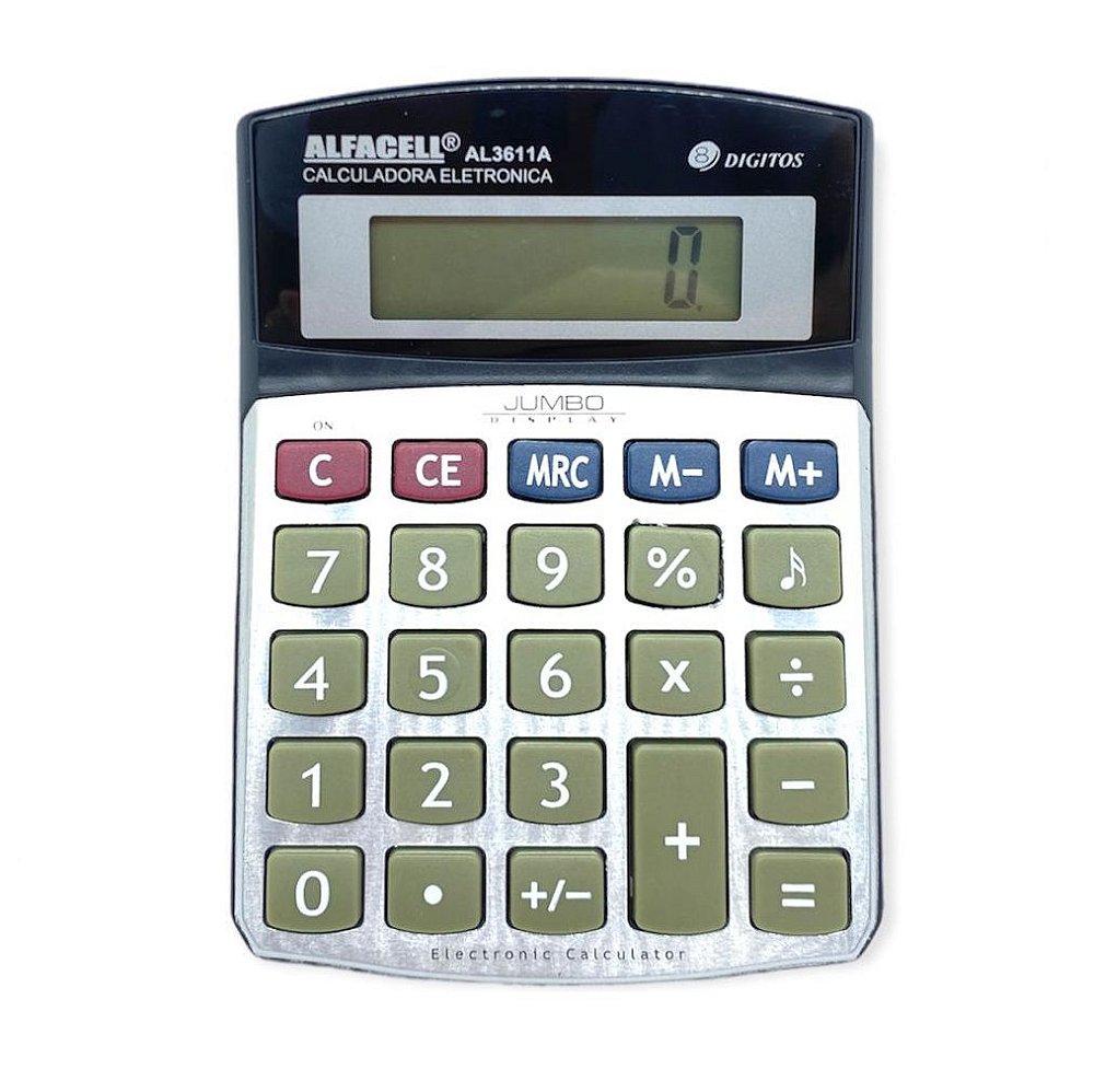 Calculadora De Mesa 8 Digitos AL3611 Alfacell - 3rick Eletronic