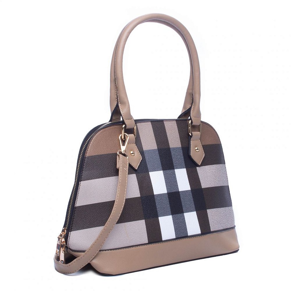 white checkered handbolsa