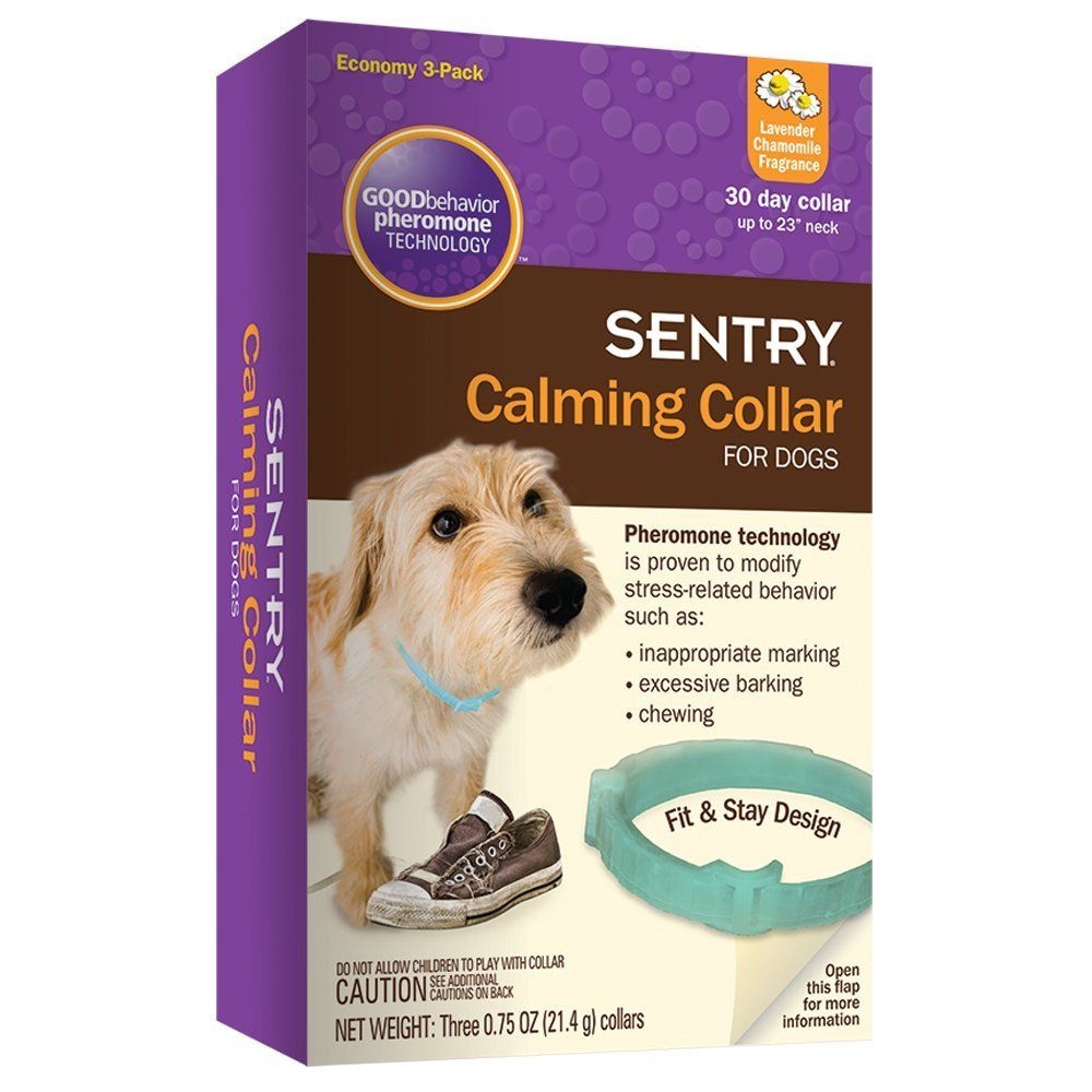 x CALMING COLLAR SENTRY FOR DOGS COLAR CALMANTE PARA CÃES COM 3