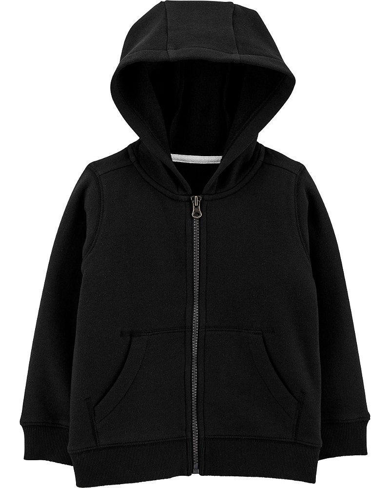 boys black zip up moletom com capuz