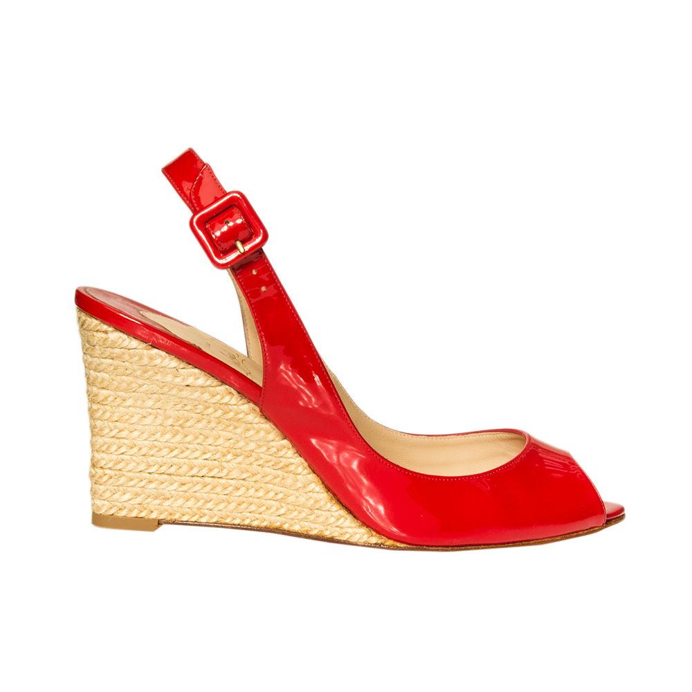 CHRISTIAN LOUBOUTIN | Anabela Christian Louboutin Verniz Vermelho - Trash  Chic