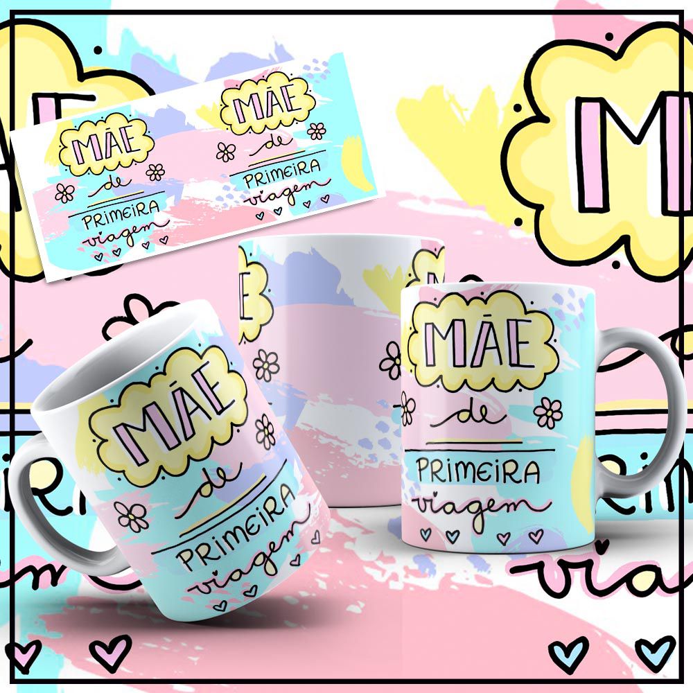 Caneca Personalizada dia das mães Mãe de primeira viagem - JNecass