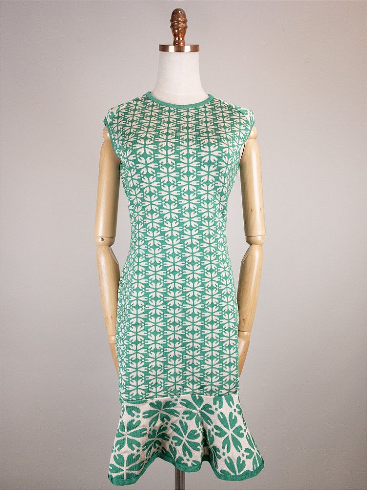 Vestido Verde Com Bege Lila Deux Dona Chica Brecho Online