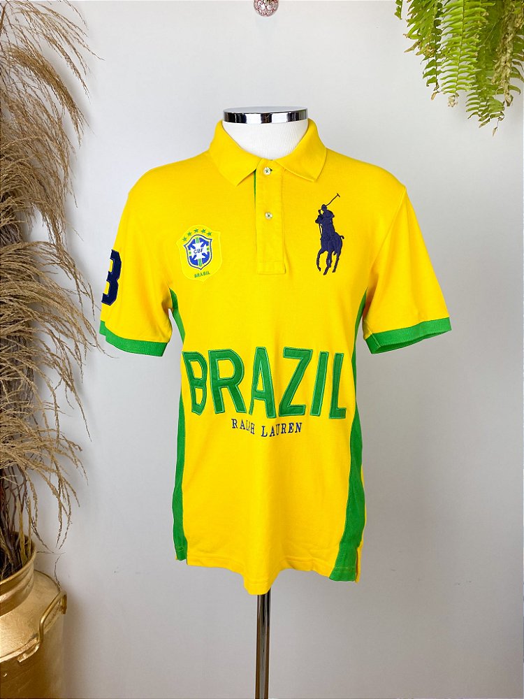 Camisa Polo Ralph Lauren Brasil Branca - Compre Agora