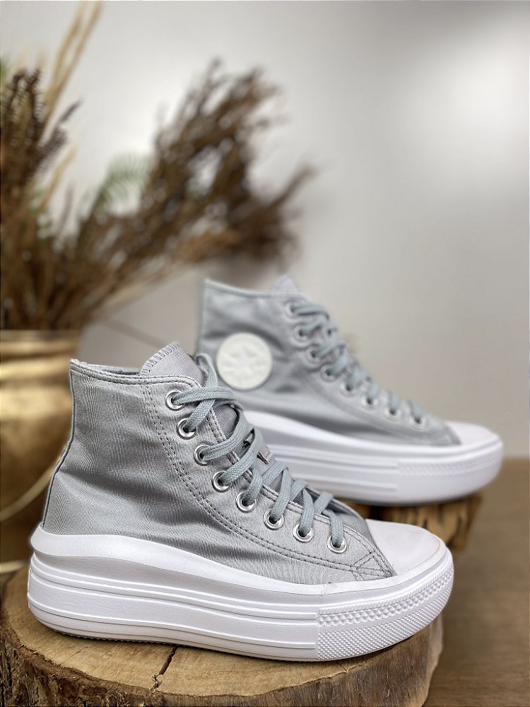 Tênis Converse Chuck Taylor All Star Move Cano Alto Feminino Bege / Branco