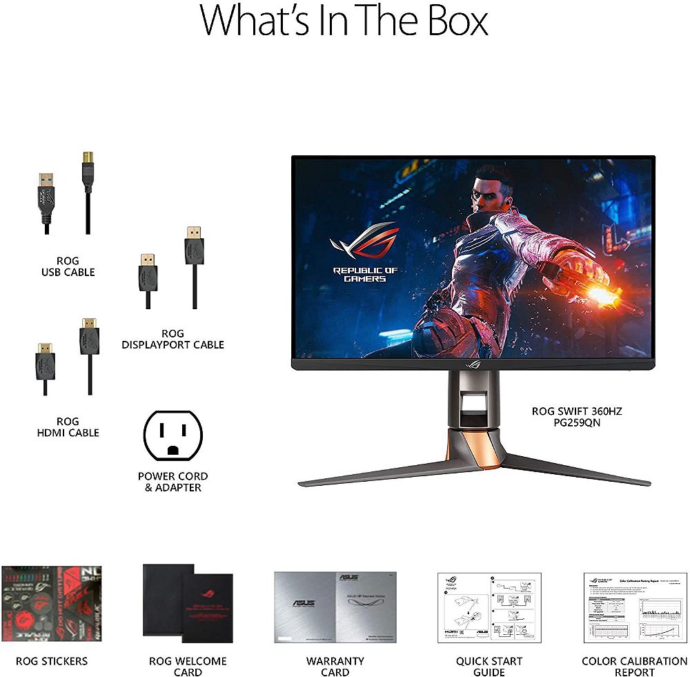 (PRONTA ENTREGA) Monitor ASUS ROG Swift 360Hz PG259QN 24.5” HDR Gaming