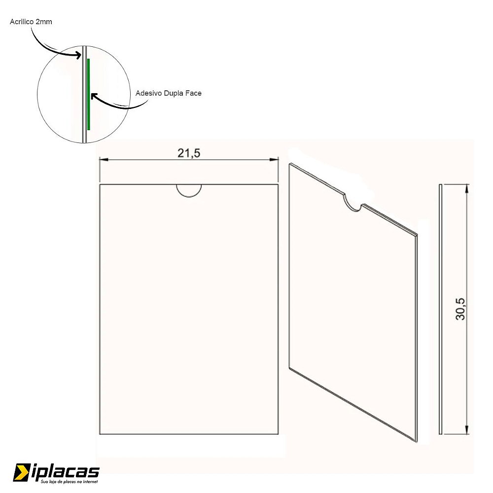 Kit Display Porta Folha A4 Em Acrílico Com 5und Iplacas Sinalização 2335