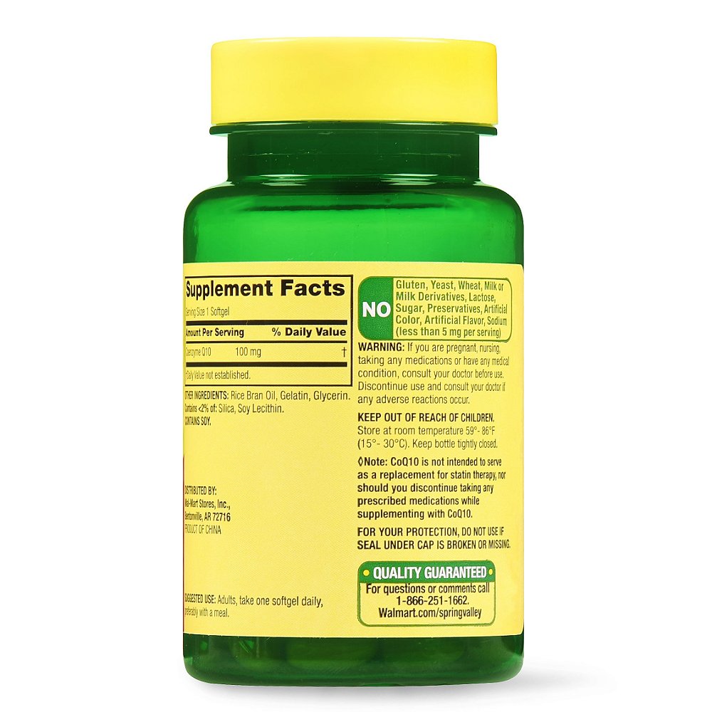 Coq10 100mg vitamina spring valley 120 unid fm loja produtos