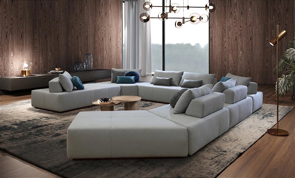 Sofá de canto Hexa Decora Interiores Loja de móveis BH, AV Silviano Brandão Contagem