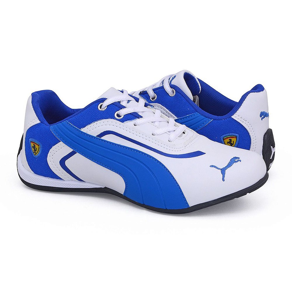 Tênis Puma Ferrari New Branco e Azul Masculino - Loja de Calçados Online |  THOWS