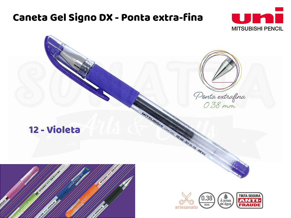 Caneta Uni-ball Signo DX 0,38mm Violeta 12 - Sonatta Arts & Crafts