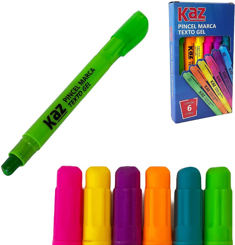 MARCA TEXTO EM GEL KAZ - Planet Paper Papelaria