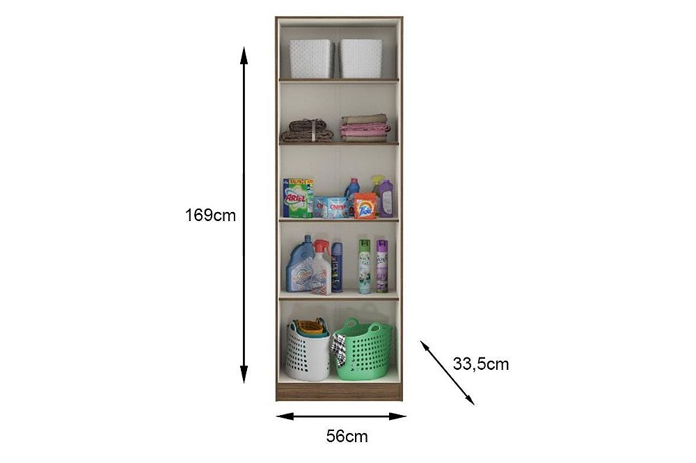 Armário Utilitário Multiuso 2 Portas Branco Carraro - Casarão Móveis