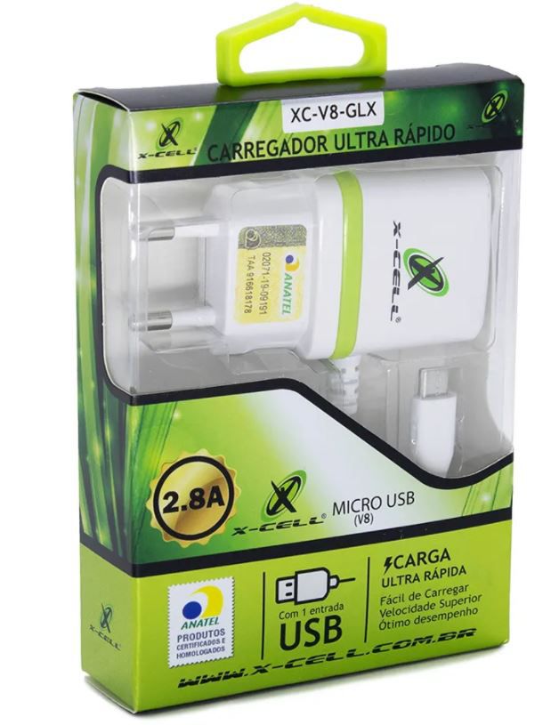 CARREGADOR DE TOMADA ULTRA RÁPIDO MICRO USB X CELL XC V GLX assistência técnica andrade