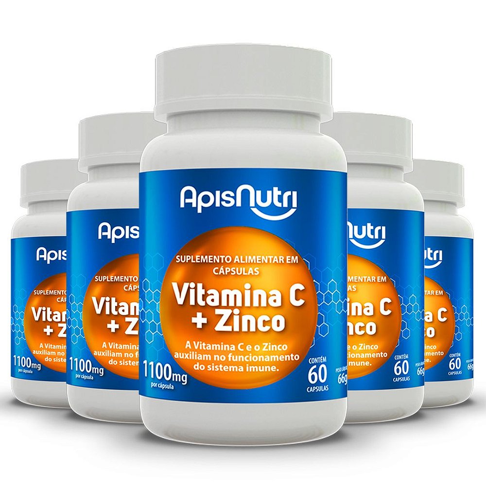 Vitamina C + Zinco 60 Cápsulas 1100mg - Vida mais Natural - Loja de