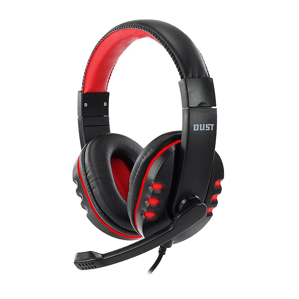 Headset Gamer Fone de Ouvido c/ Microfone LED Vermelho DUST - Dust