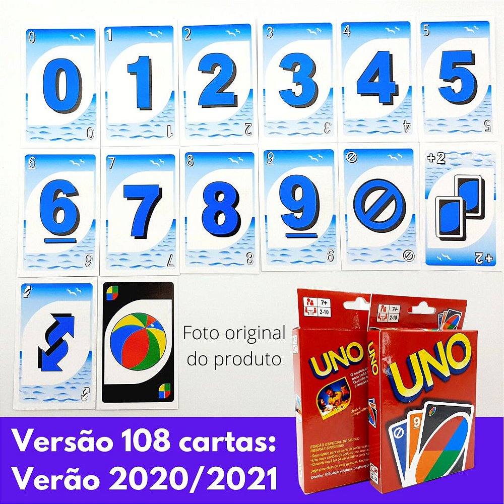 Jogo De Cartas Uno 108 Cartas Verão 2021 Verão R399 No Boleto X Fofo Loja De Atacado 1953