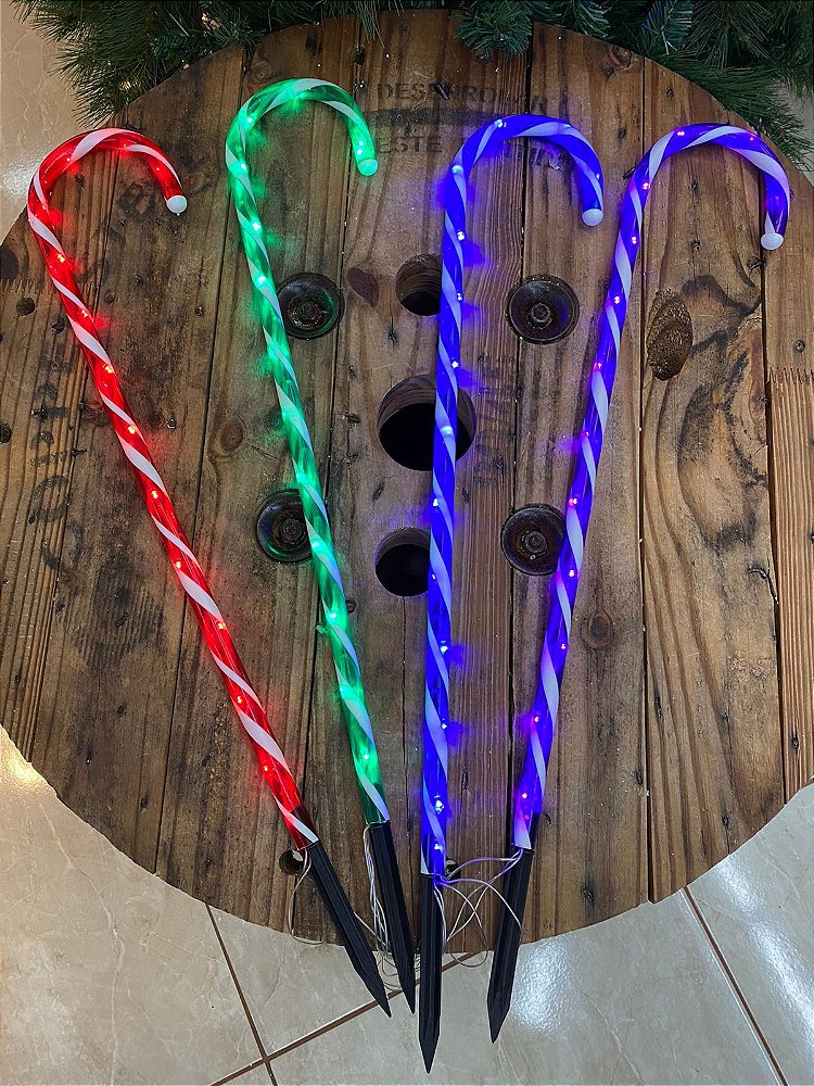 KIT 4 BENGALAS COM 56 LED 70CM BIVOLT COLORIDA - Senhor Natal KIT 4 BENGALAS COM 56 LED 70CM BIVOLT COLORIDA - Senhor Natal