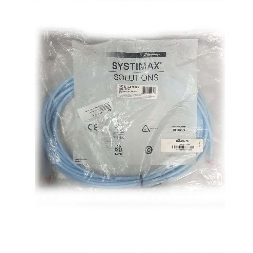 Patch Cord Cat6 Systimax 7,6m Azul POP SHOP